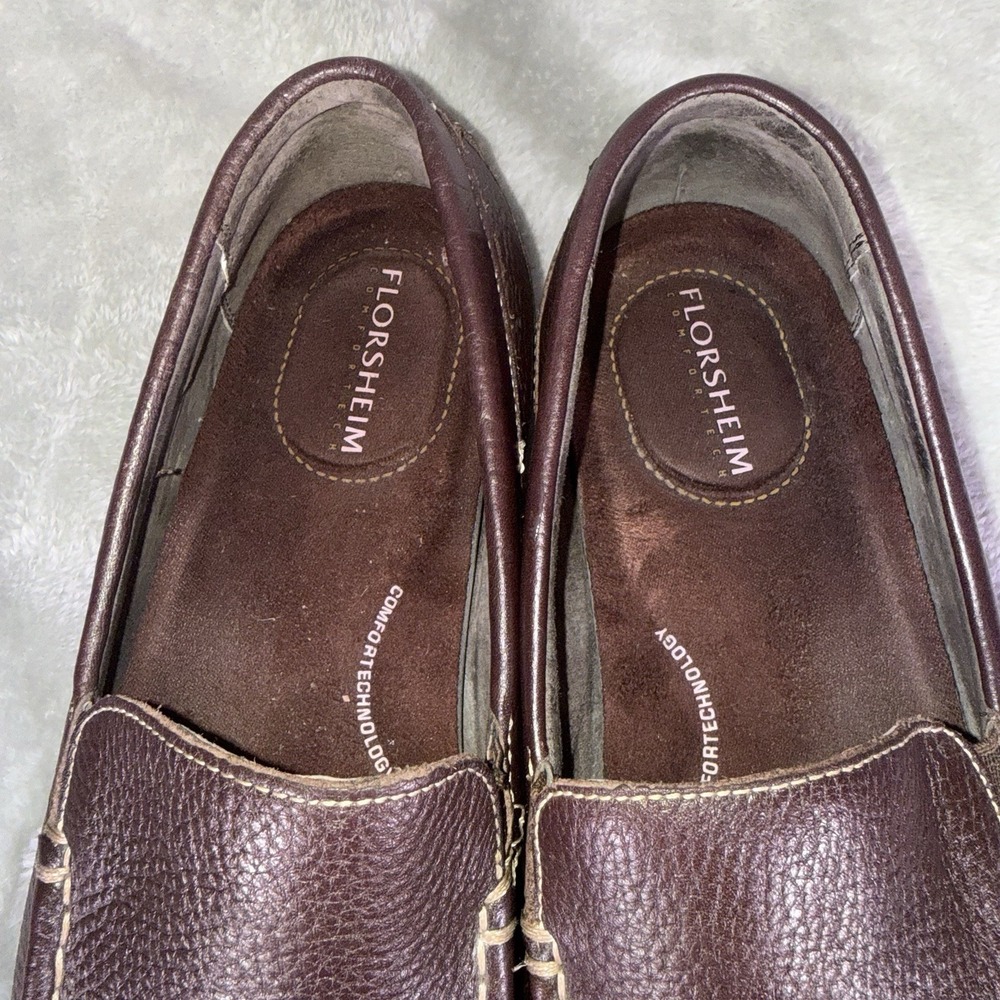 Florsheim Men's Leather Slip On Loafers Shoes US 10.5 EEE Brown Comfort Tech - Picture 8 of 11
